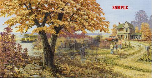 On The Way To Schoolby James Lumbers, james lumbers, beanie babies, harmony kingdom, barkley crossing, robert bateman, trisha romance, collectables, collectibles, figurines, beanie buddies, beanie tag protectors, beanie boxes, fine art prints, limited edition prints, canadian exclusives